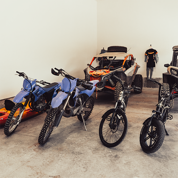 Luxury garage condo with off-road vehicles